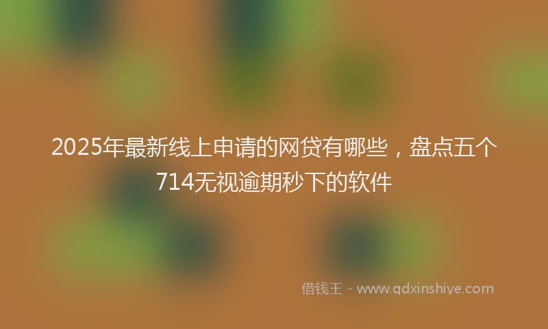 2025年最新线上申请的网贷有哪些，盘点五个714无视逾期秒下的软件