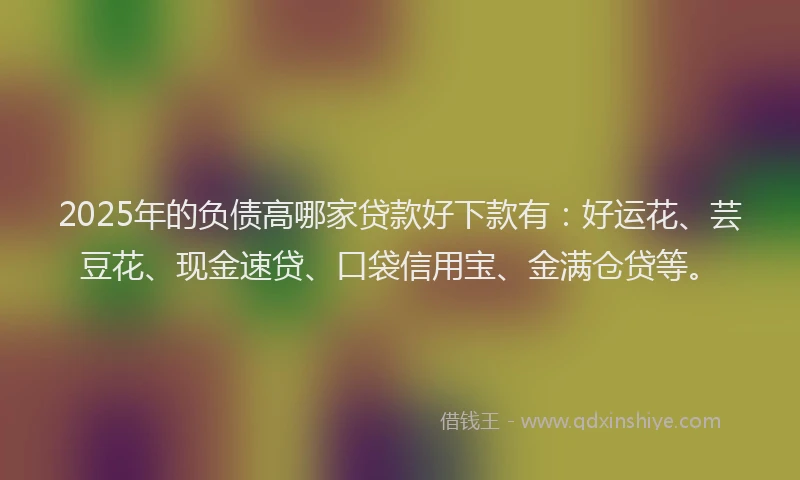 2025年的负债高哪家贷款好下款有：好运花、芸豆花、现金速贷、口袋信用宝、金满仓贷等。