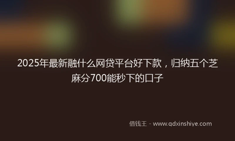 2025年最新融什么网贷平台好下款，归纳五个芝麻分700能秒下的口子