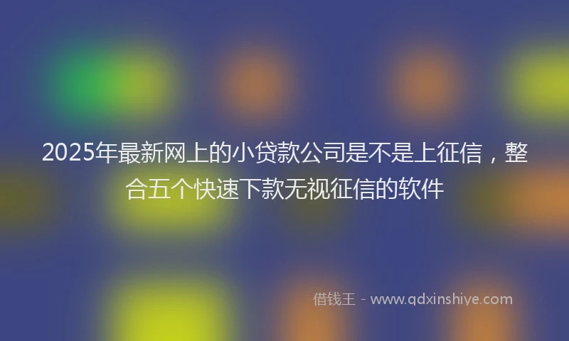 2025年最新网上的小贷款公司是不是上征信，整合五个快速下款无视征信的软件