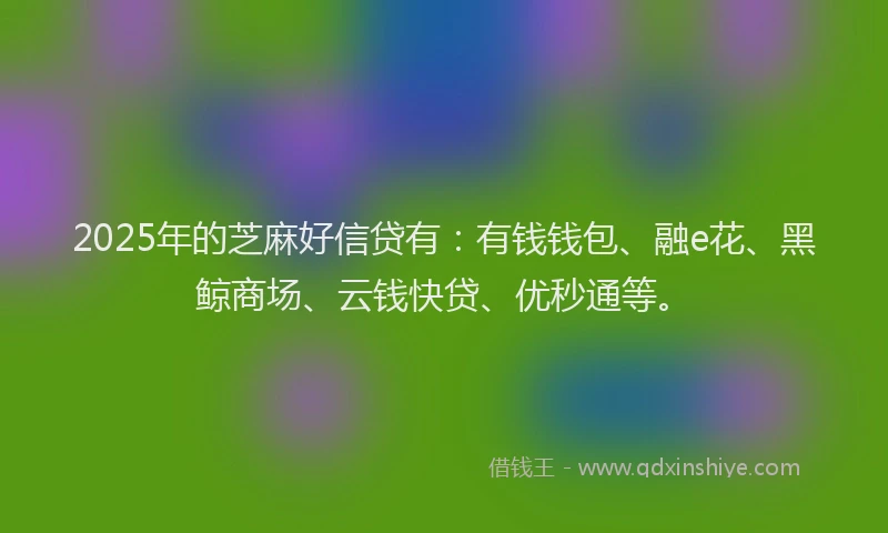 2025年的芝麻好信贷有：有钱钱包、融e花、黑鲸商场、云钱快贷、优秒通等。