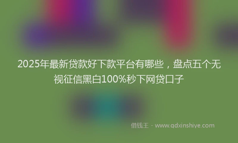 2025年最新贷款好下款平台有哪些，盘点五个无视征信黑白100%秒下网贷口子