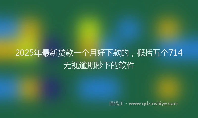 2025年最新贷款一个月好下款的，概括五个714无视逾期秒下的软件