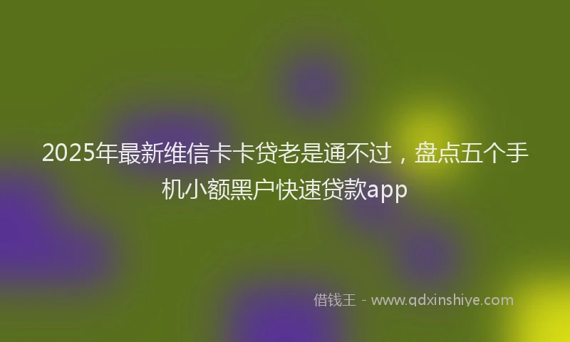 2025年最新维信卡卡贷老是通不过，盘点五个手机小额黑户快速贷款app