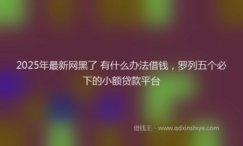 2025年最新网黑了 有什么办法借钱，罗列五个必下的小额贷款平台