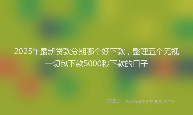 2025年最新贷款分期哪个好下款，整理五个无视一切包下款5000秒下款的口子