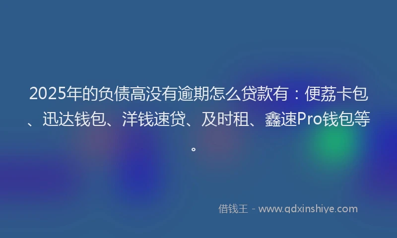 2025年的负债高没有逾期怎么贷款有：便荔卡包、迅达钱包、洋钱速贷、及时租、鑫速Pro钱包等。