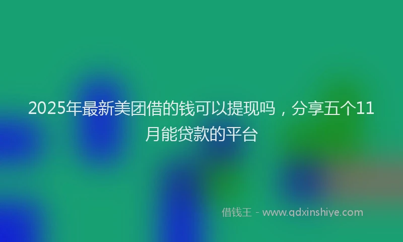 2025年最新美团借的钱可以提现吗，分享五个11月能贷款的平台