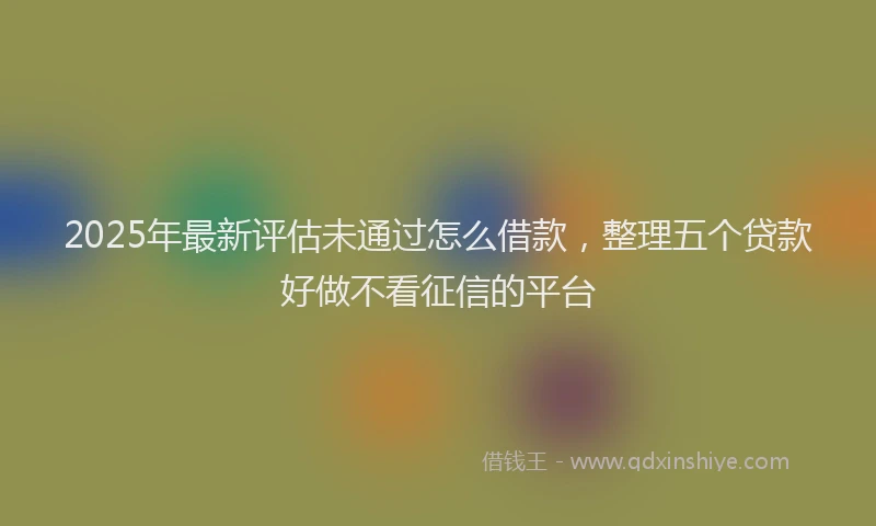 2025年最新评估未通过怎么借款，整理五个贷款好做不看征信的平台