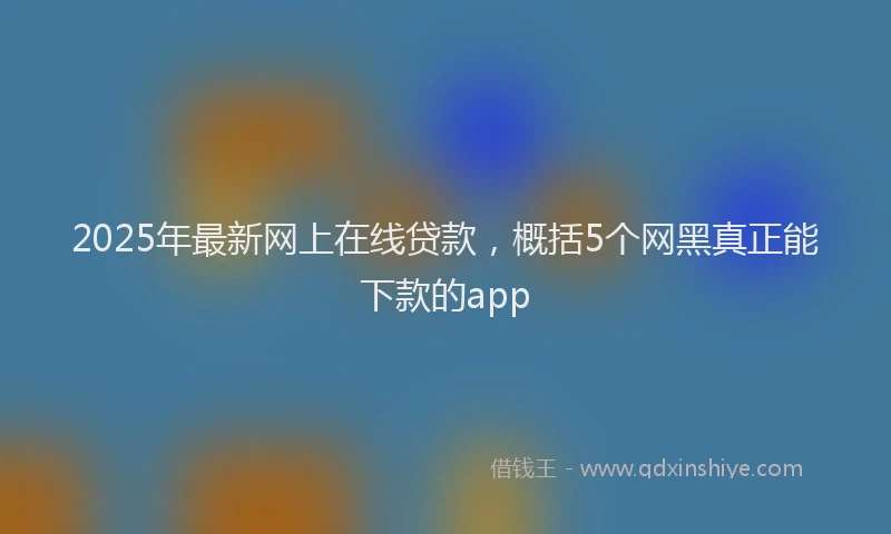 2025年最新网上在线贷款，概括5个网黑真正能下款的app