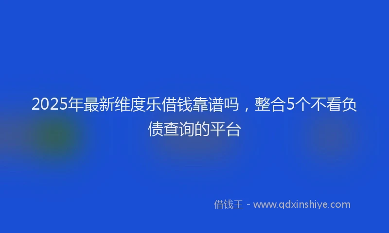 2025年最新维度乐借钱靠谱吗，整合5个不看负债查询的平台