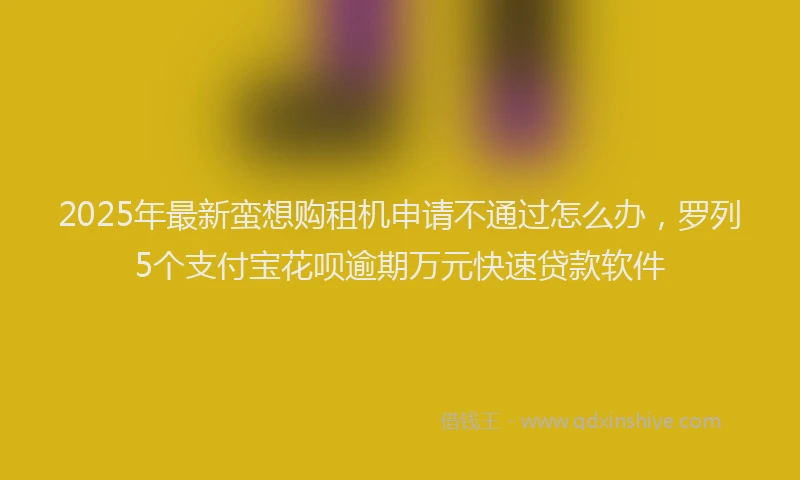 2025年最新蛮想购租机申请不通过怎么办，罗列5个支付宝花呗逾期万元快速贷款软件