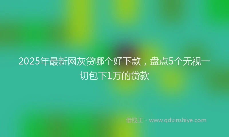 2025年最新网灰贷哪个好下款，盘点5个无视一切包下1万的贷款