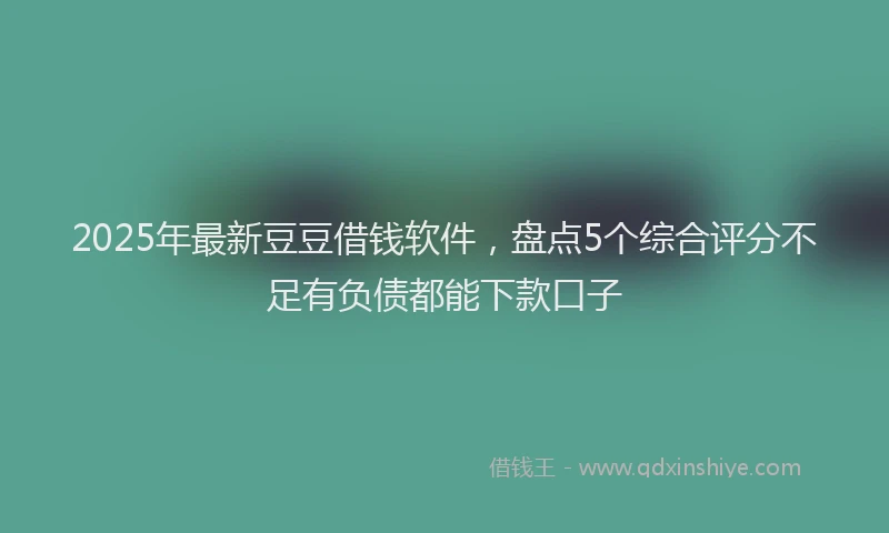 2025年最新豆豆借钱软件，盘点5个综合评分不足有负债都能下款口子