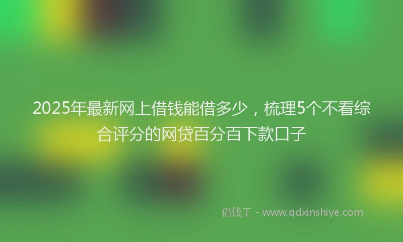 2025年最新网上借钱能借多少，梳理5个不看综合评分的网贷百分百下款口子