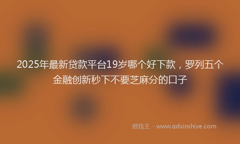 2025年最新贷款平台19岁哪个好下款，罗列五个金融创新秒下不要芝麻分的口子