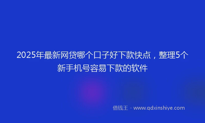 2025年最新网贷哪个口子好下款快点，整理5个新手机号容易下款的软件