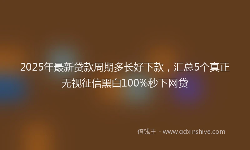 2025年最新贷款周期多长好下款，汇总5个真正无视征信黑白100%秒下网贷