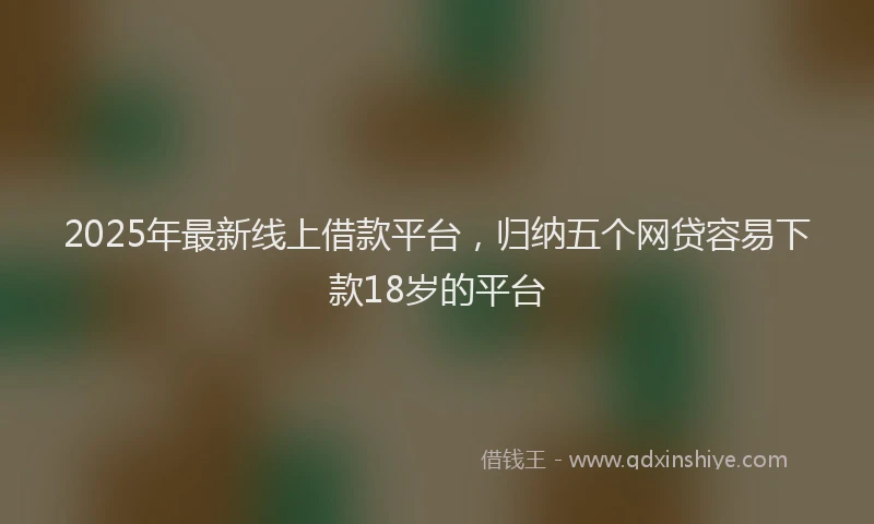 2025年最新线上借款平台，归纳五个网贷容易下款18岁的平台