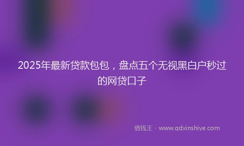 2025年最新贷款包包，盘点五个无视黑白户秒过的网贷口子
