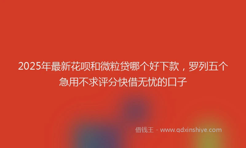 2025年最新花呗和微粒贷哪个好下款，罗列五个急用不求评分快借无忧的口子