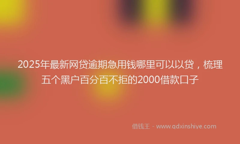 2025年最新网贷逾期急用钱哪里可以以贷，梳理五个黑户百分百不拒的2000借款口子