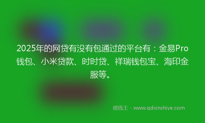 2025年的网贷有没有包通过的平台有：金易Pro钱包、小米贷款、时时贷、祥瑞钱包宝、海印金服等。