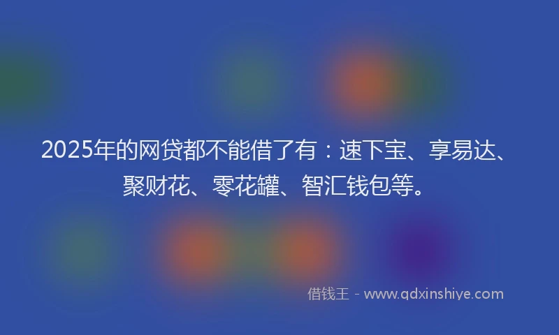 2025年的网贷都不能借了有：速下宝、享易达、聚财花、零花罐、智汇钱包等。