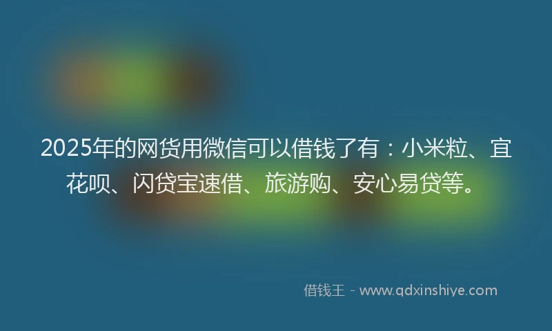 2025年的网货用微信可以借钱了有：小米粒、宜花呗、闪贷宝速借、旅游购、安心易贷等。