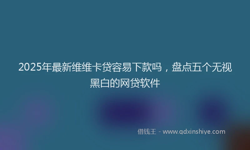 2025年最新维维卡贷容易下款吗，盘点五个无视黑白的网贷软件