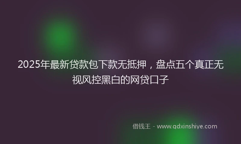 2025年最新贷款包下款无抵押，盘点五个真正无视风控黑白的网贷口子