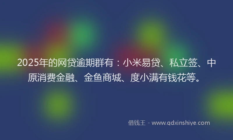 2025年的网贷逾期群有：小米易贷、私立签、中原消费金融、金鱼商城、度小满有钱花等。