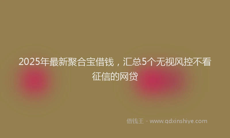 2025年最新聚合宝借钱，汇总5个无视风控不看征信的网贷