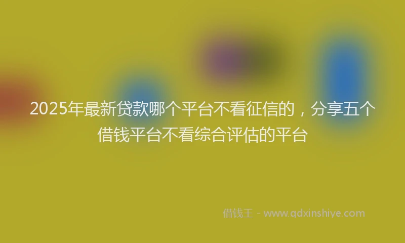 2025年最新贷款哪个平台不看征信的，分享五个借钱平台不看综合评估的平台