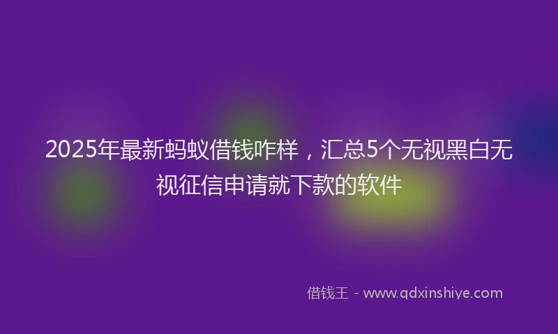 2025年最新蚂蚁借钱咋样，汇总5个无视黑白无视征信申请就下款的软件