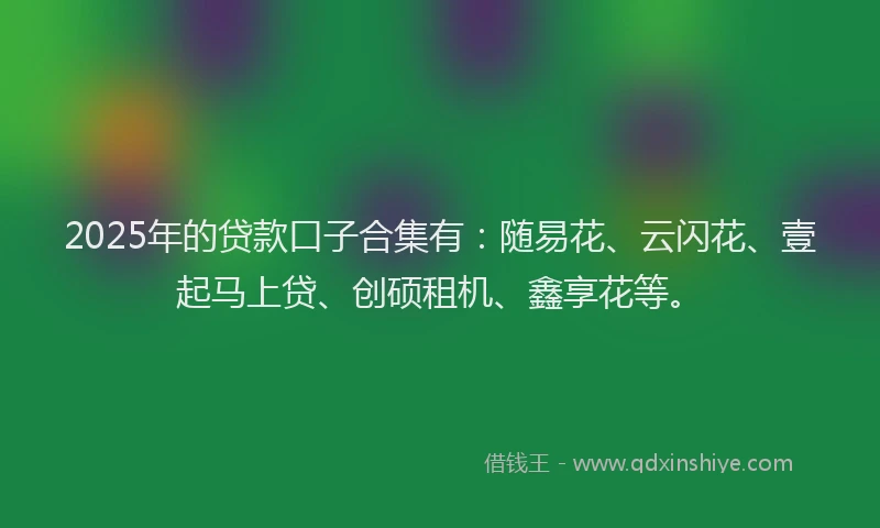 2025年的贷款口子合集有：随易花、云闪花、壹起马上贷、创硕租机、鑫享花等。