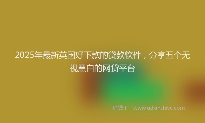 2025年最新英国好下款的贷款软件，分享五个无视黑白的网贷平台