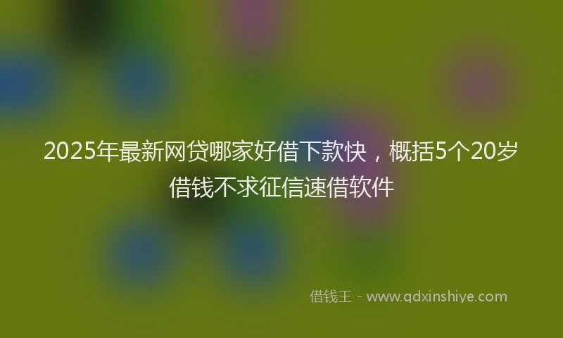 2025年最新网贷哪家好借下款快，概括5个20岁借钱不求征信速借软件