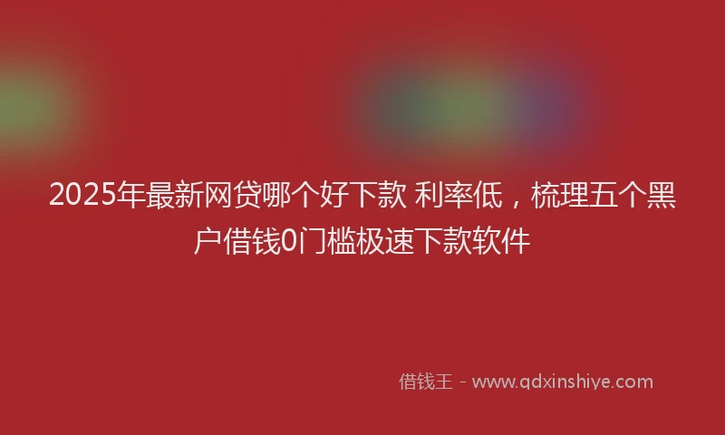 2025年最新网贷哪个好下款 利率低，梳理五个黑户借钱0门槛极速下款软件