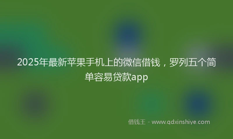 2025年最新苹果手机上的微信借钱，罗列五个简单容易贷款app