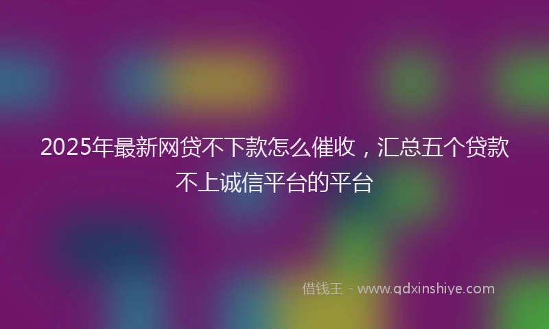 2025年最新网贷不下款怎么催收，汇总五个贷款不上诚信平台的平台