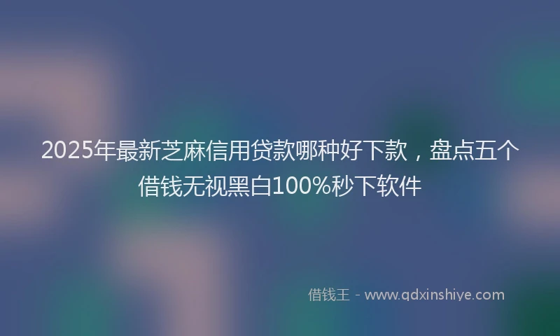 2025年最新芝麻信用贷款哪种好下款，盘点五个借钱无视黑白100%秒下软件