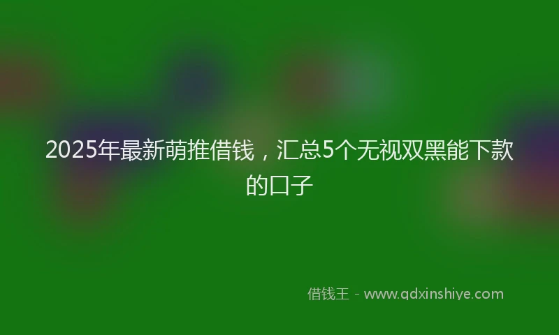 2025年最新萌推借钱，汇总5个无视双黑能下款的口子