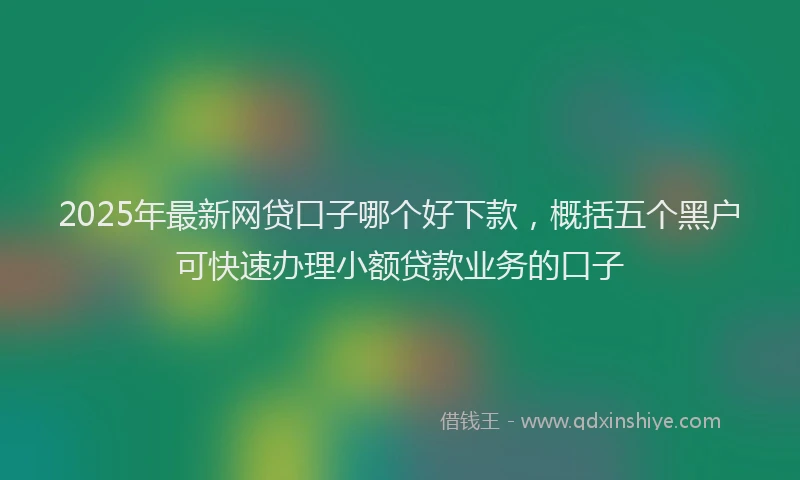 2025年最新网贷口子哪个好下款，概括五个黑户可快速办理小额贷款业务的口子