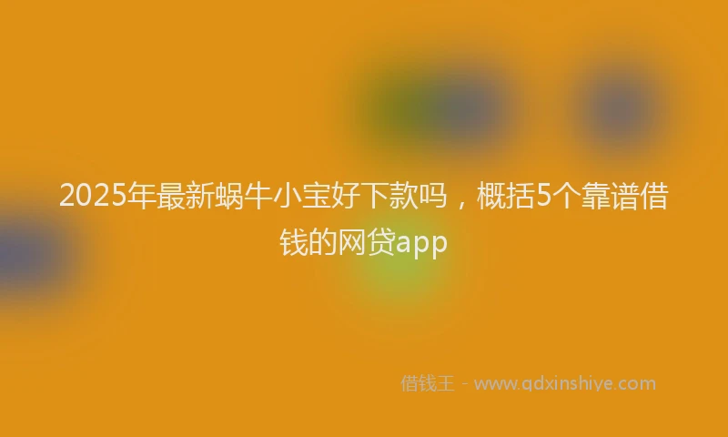 2025年最新蜗牛小宝好下款吗，概括5个靠谱借钱的网贷app