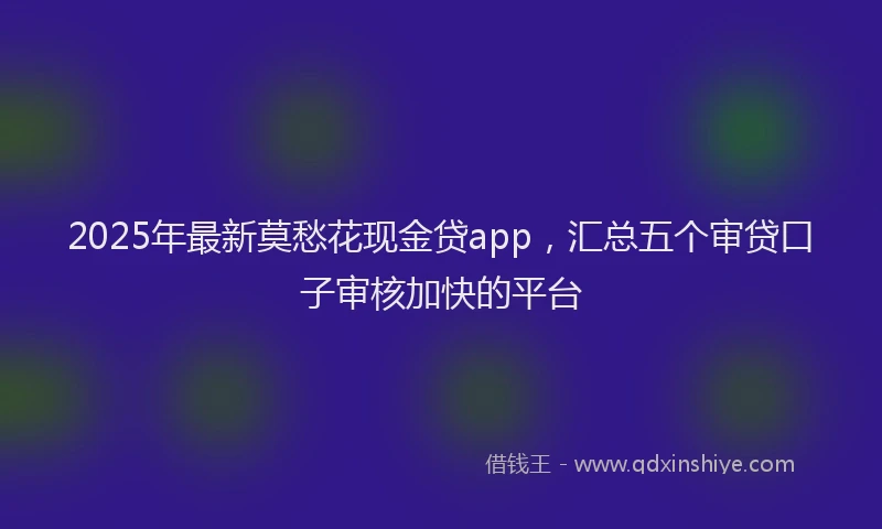 2025年最新莫愁花现金贷app，汇总五个审贷口子审核加快的平台