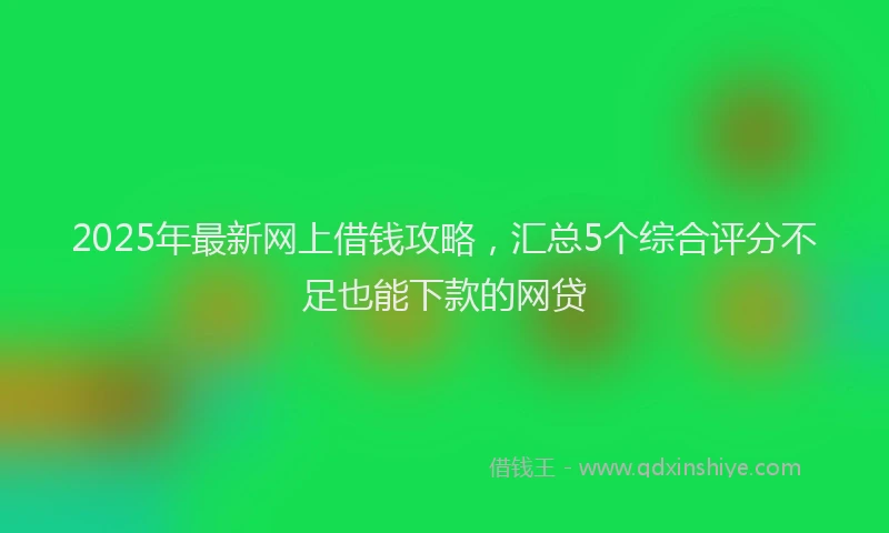 2025年最新网上借钱攻略，汇总5个综合评分不足也能下款的网贷