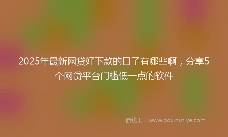2025年最新网贷好下款的口子有哪些啊，分享5个网贷平台门槛低一点的软件