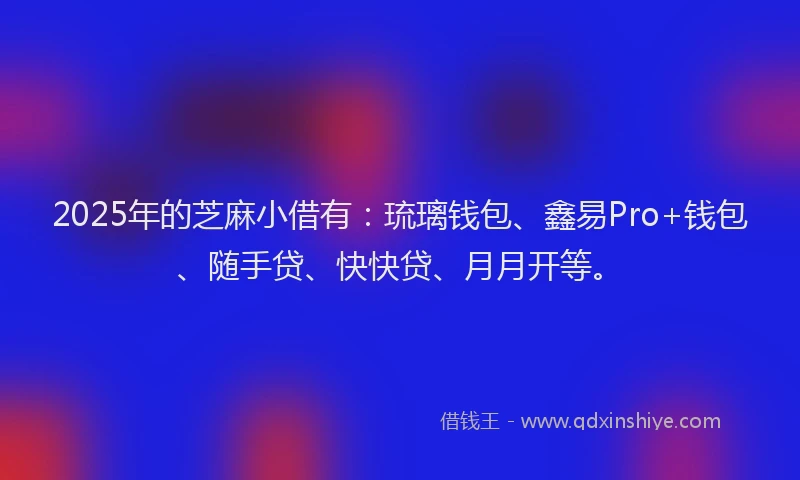 2025年的芝麻小借有：琉璃钱包、鑫易Pro+钱包、随手贷、快快贷、月月开等。