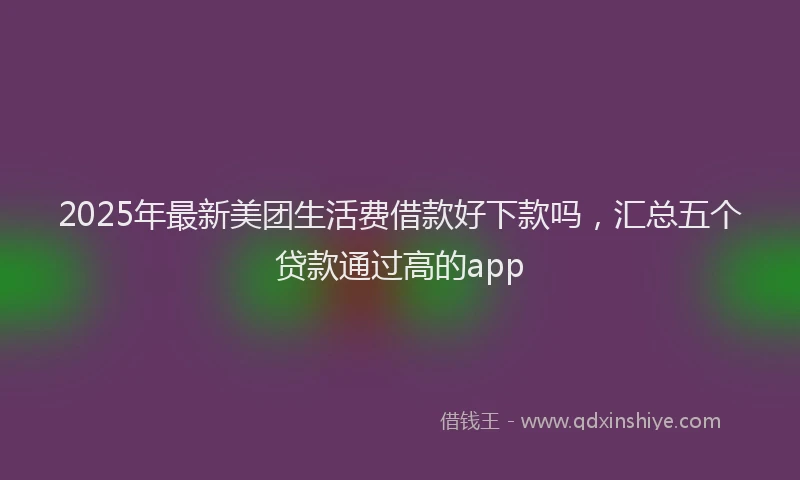 2025年最新美团生活费借款好下款吗，汇总五个贷款通过高的app